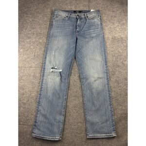 HUDSON Barbara Jeans Women's 28 High-Rise Distressed Straight Light Blue Denim